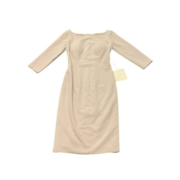 LanTing Bride Dress 4/6 Small Blush Pink 3/4 Sleeve Knee Length Fitted NWT - Picture 1 of 9